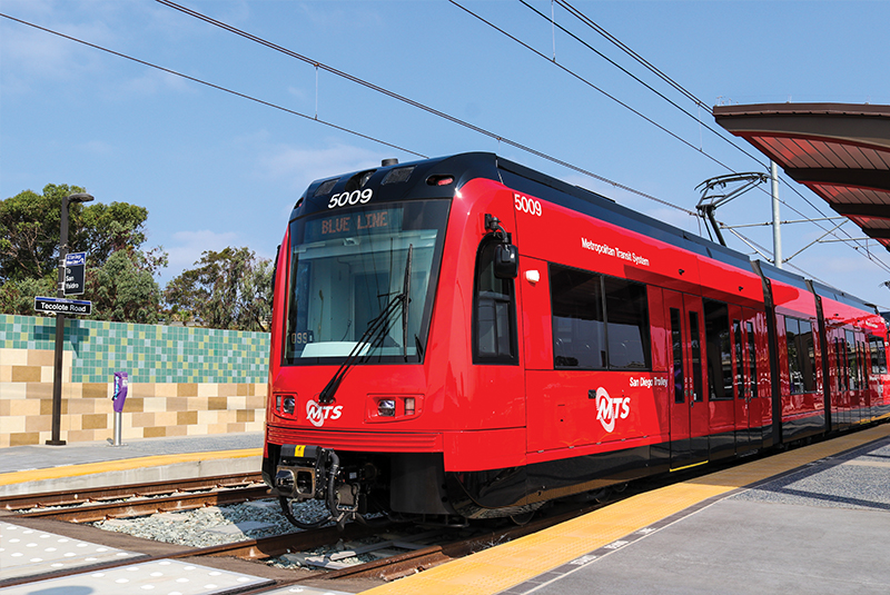 Trolley testing at the Tecolote Road Trolley Station. (Summer 2021)